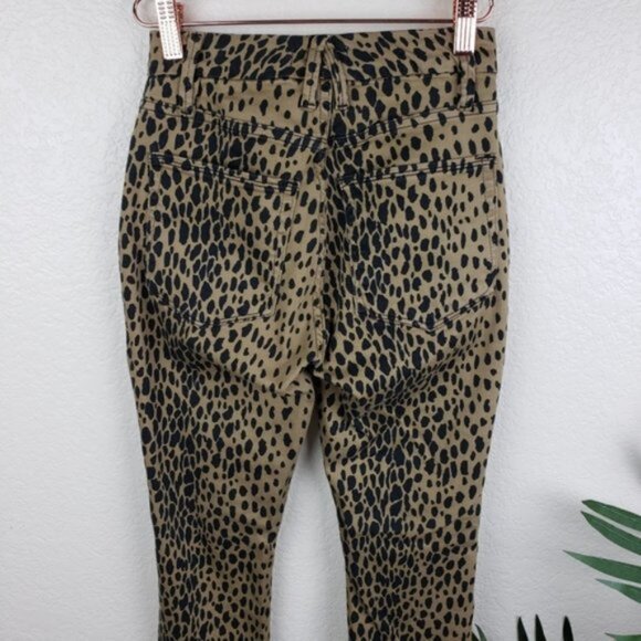 GOOD AMERICAN Good Waist Skinny Jeans Animal Print Cheetah size 25 Pinup Leopard - Picture 11 of 12